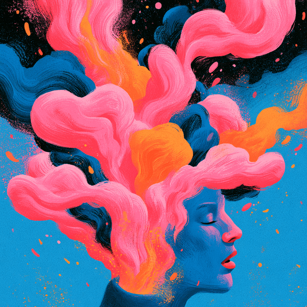 The brainstem sends up sparks and the cortex weaves them into a story